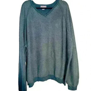 Tommy Bahama Men's Reversible V Neck Sweater Blue 100% Pima Cotton 3X